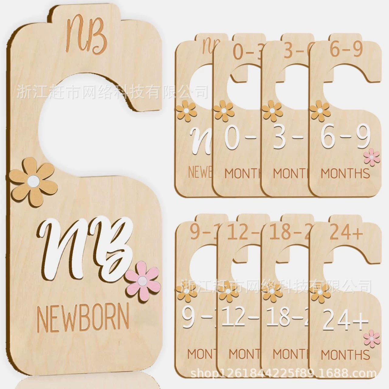Милый набор деревянных бирок для возраста ребенка, деревянная перегородка для детского гардероба, стеллаж для хранения детской одежды