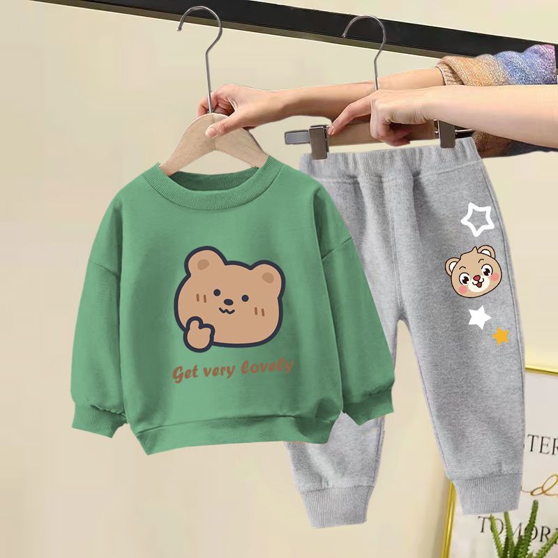 Set Moda Autunno Straniero Ragazzi Ragazze Top a maniche lunghe Abbigliamento per bambini Bambino piccolo e medio_voghion.com