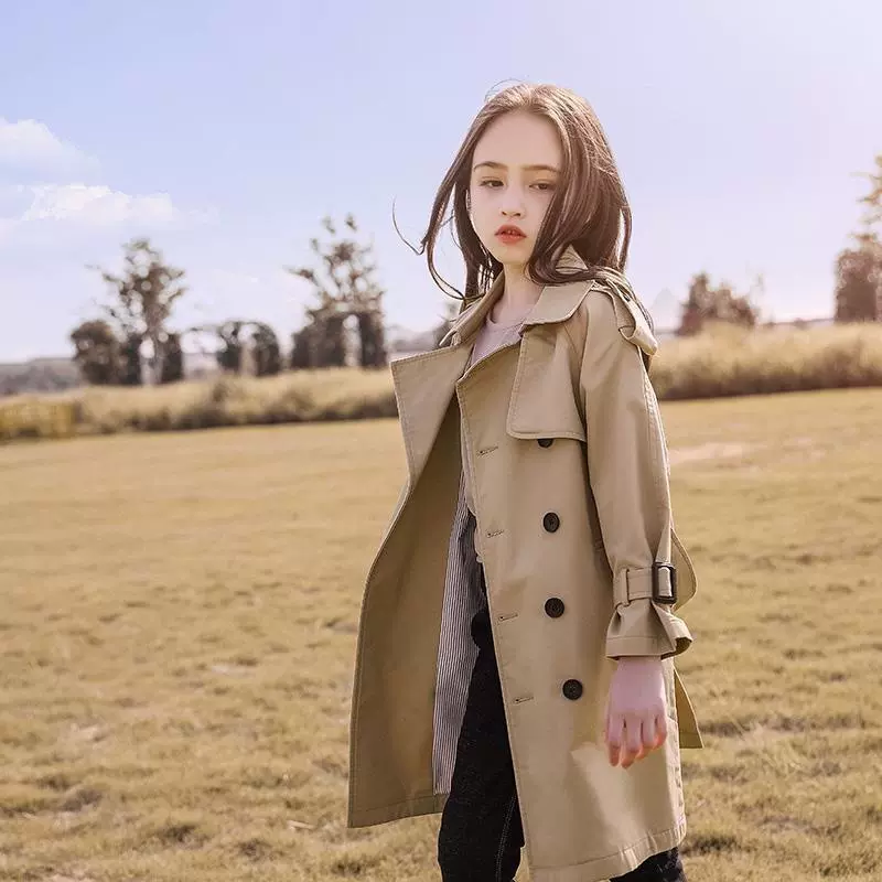 荟八季女童风衣中长2025新款儿童外套秋装英女孩春秋洋气童装