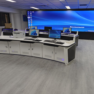 Security Console, Dispatching Operation, Monitoring and Command Center, Double Triple Monitoring Room, Conference Table, Curved Console