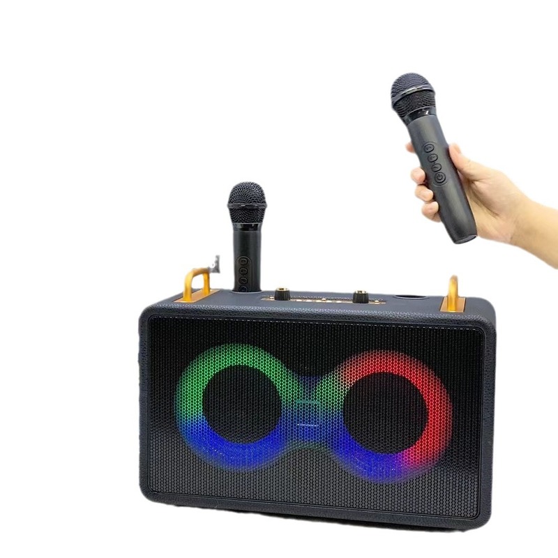 新型ダブル4インチ高級皮質k歌宝無線マイクbluetoothスピーカー屋外ポータブル大出力音響|undefined