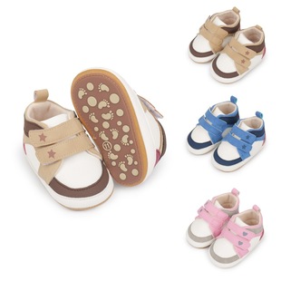0-1 Year Old Baby sneaker Star Printed Velcro Baby Shoes Soft Rubber Sole Anti-Slip Baby Toddler Shoes