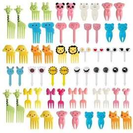 日本家用卡通水果叉创意儿童动物可爱塑料水果叉套装便当签