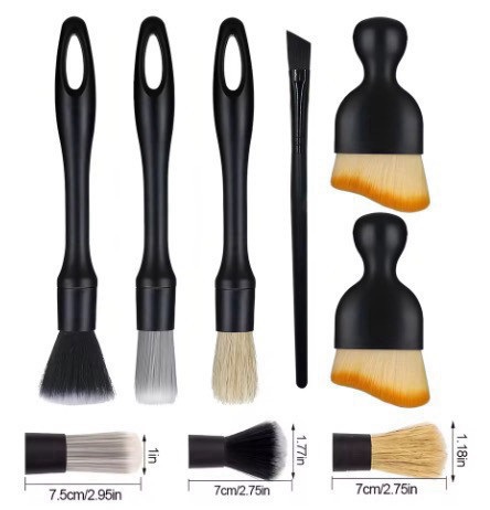 Cross-Border Soft Bristle Brush Set, Car Dust Removal Brush, Interior Cleaning Tool, Air Conditioning Vent Cleaning Brush, Car Wash Use