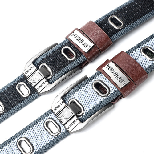 Canvas belt men's pin buckle belt student trendy youth fashion all-match jeans with military training extended cloth belt for women