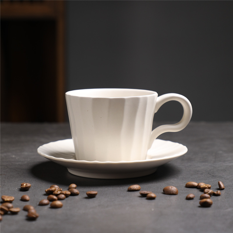 Estilo japonés vintage de cerámica taza de café y platillo traje creativo regalo taza de té de la tarde taza de café de gres