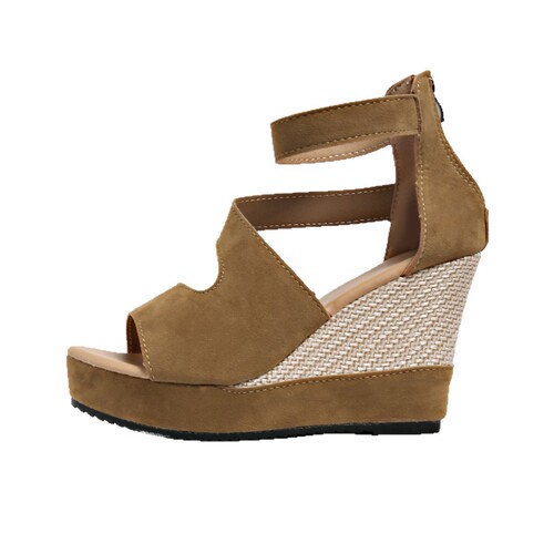 European and American-style fashion wedge peep-toe sandals, summer new arrival, thick-soled open-toe sandals in candy colors.