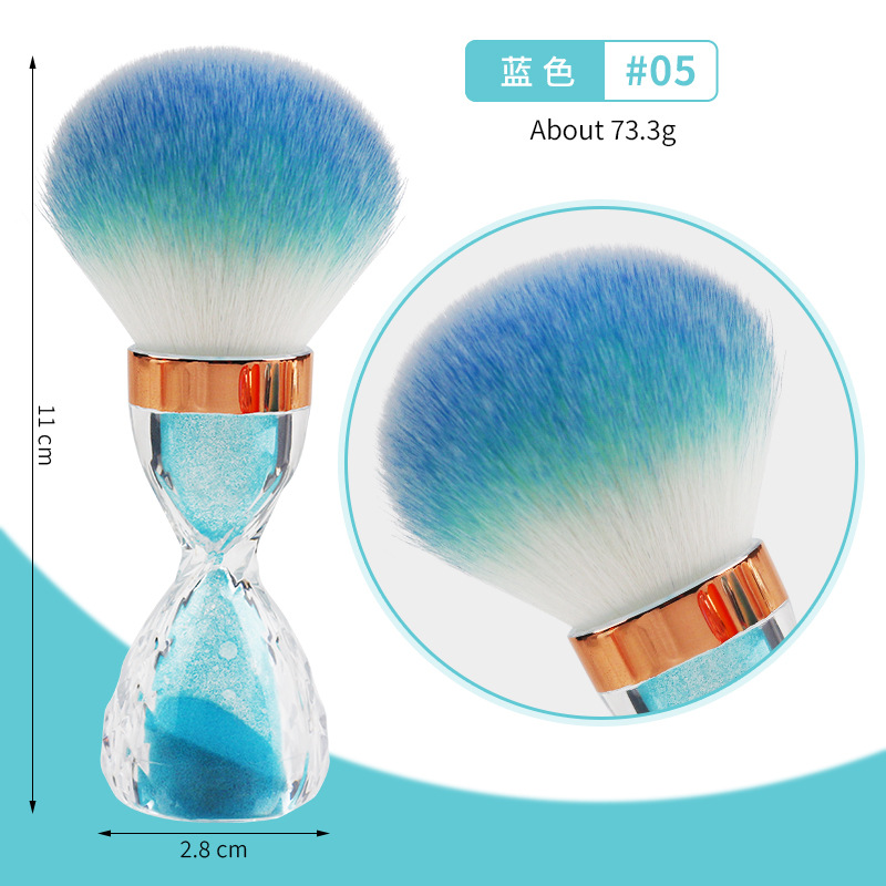 Nuevo cepillo de polvo de manicura transfronterizo tipo reloj de arena cepillo de limpieza de pelo suave herramientas de maquillaje de polvo de limpieza