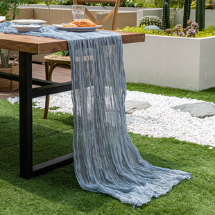 ins Style Bali Yarn Table Runner Cross-border Cyber Celebrity Folded Cloth Wedding Birthday Party Party Decorative Table Runner