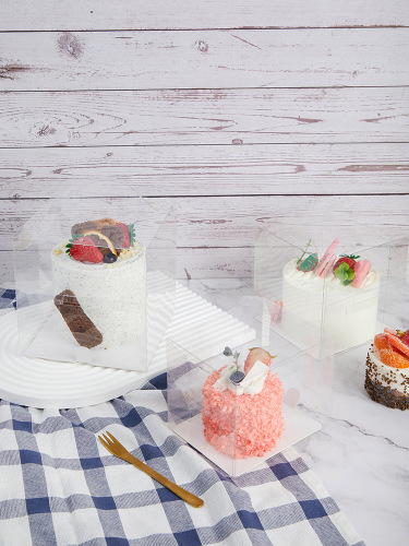 6-inch portable transparent disposable cake box 8-inch cut layer cake baking tiramisu dessert packaging box
