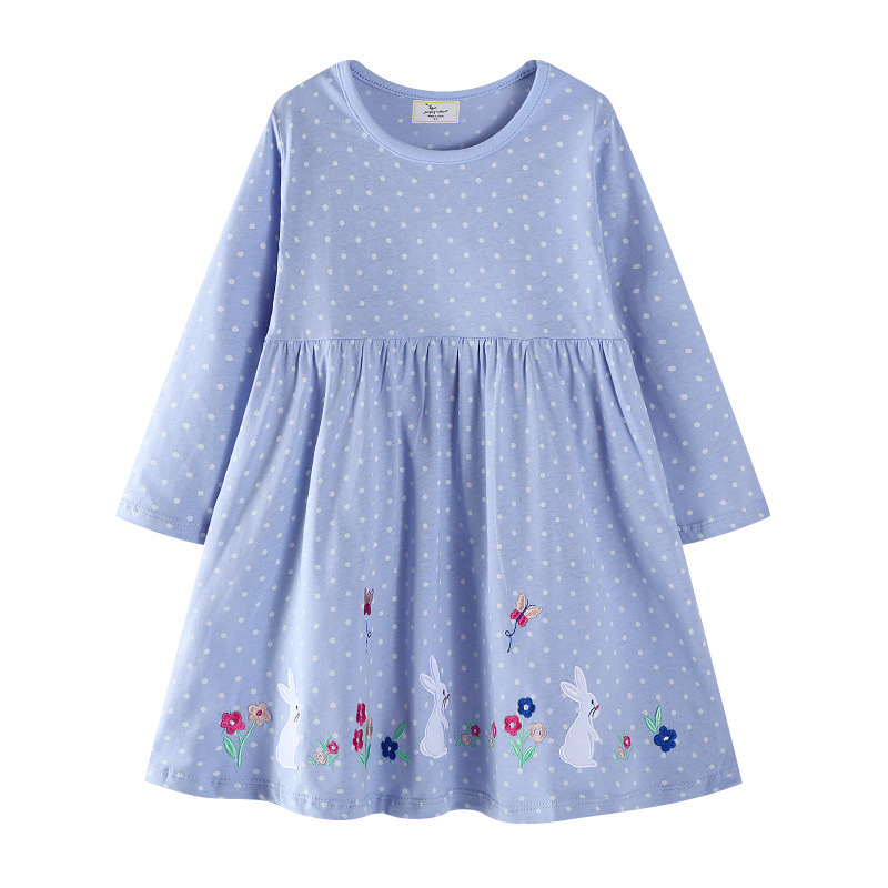 国境を越えたヨーロッパとアメリカの子供用スカート秋の新しい子供服女の子プリンセススカート漫画長袖女の子ドレス卸売流通|undefined