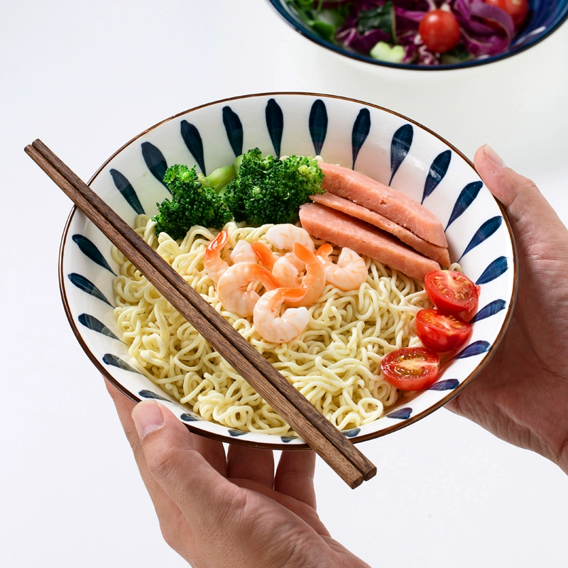 Japanese ceramic big soup bowl, tableware for students, increased thickness