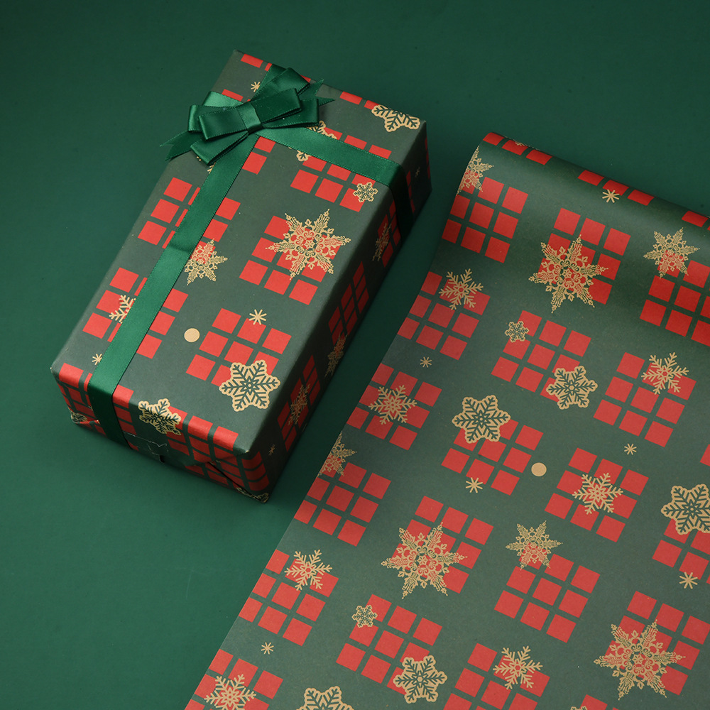 Papel de embalaje de regalo de Navidad espesado papel de embalaje de Navidad al por mayor árbol de Navidad alce regalo caja papel de embalaje