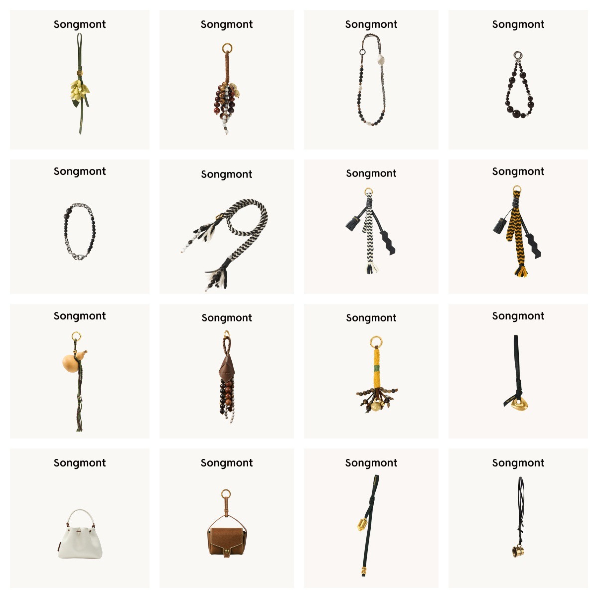 S0ngmont Man Yuan Seed Mountain-style bag pendant, new Chinese designer style, with rope and courage stone accessory