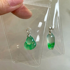 天然ビルマガラス種類グリーンフラワーフーパグ翡翠ペンダント老坑Aグッズハイアイス種類ひょうたん翡翠ペンダント証明書付き