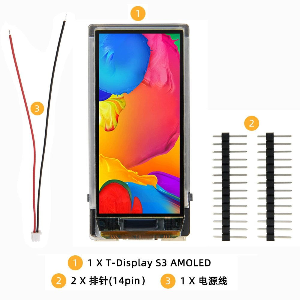 Плата разработки (LILYGO) T-Display-S3 AMOLED ESP32-S3, 1.91" AMOLED, сенсор/варианты корпуса