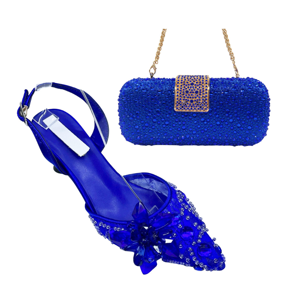 Zapatos estilo italiano para la cena de encaje seda cristal sandalias de tacón fino para mujeres de verano punta de diamante zapatos individuales image 5