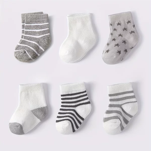 Cross-Border Exclusive Supply of Popular Design Star-Patterned Socks for 0-2 Year Old Infants and Toddlers, All-Season Versatile Short Socks for Babies