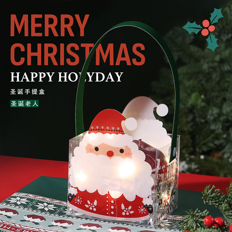 Navidad en línea pequeña caja de manzana caja de flores de regalo de Navidad hecha a mano diy caja de flores de frutas