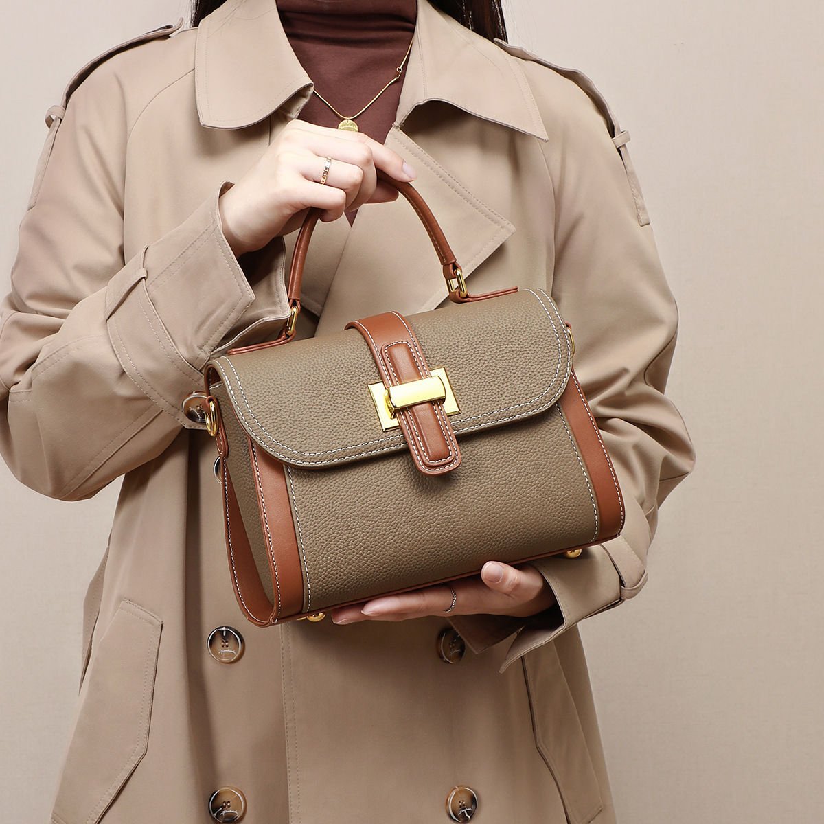 Women's 2026 Summer Crossbody Bag - Niche Luxury Versatile Shoulder Handbag Genuine Leather Purse - Thumbnail 3