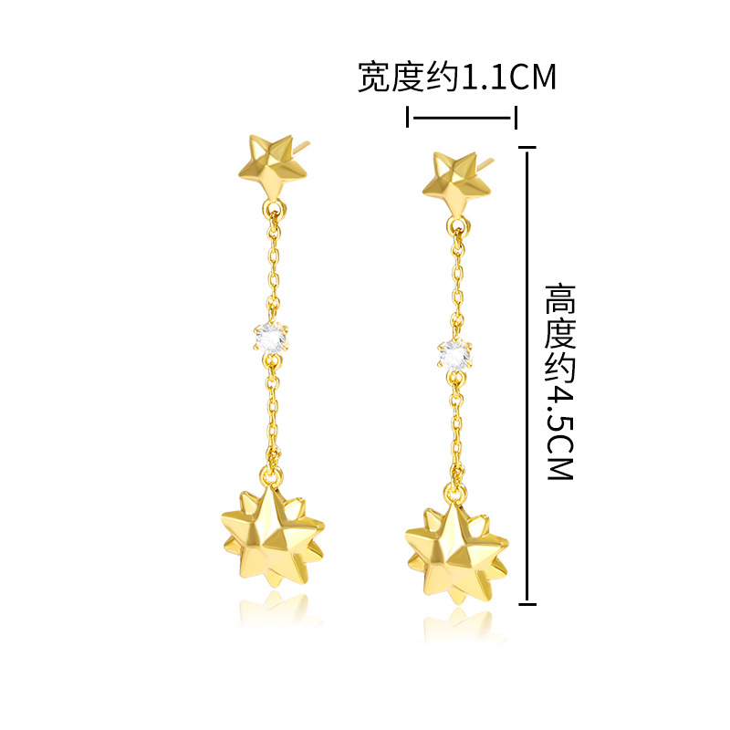 Xuping joyería pentaca de pentaca de lengüeta larga mujer japonesa y coreana simple nicho de moda sensación de pentaca de estrella mujer