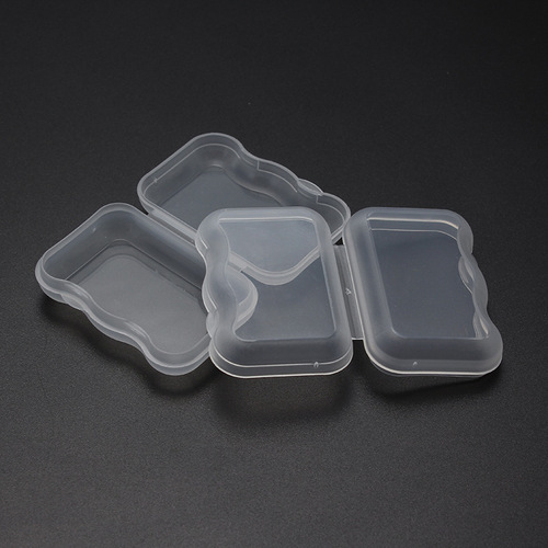 Transparent plastic storage box, round and square PP plastic battery accessories storage box, earphone box