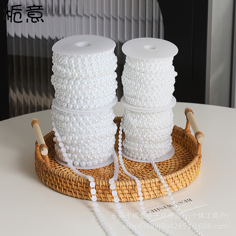 栀意 半颗珍珠创意花艺链条装饰创意贴面珍珠鲜花礼品花店包装材
