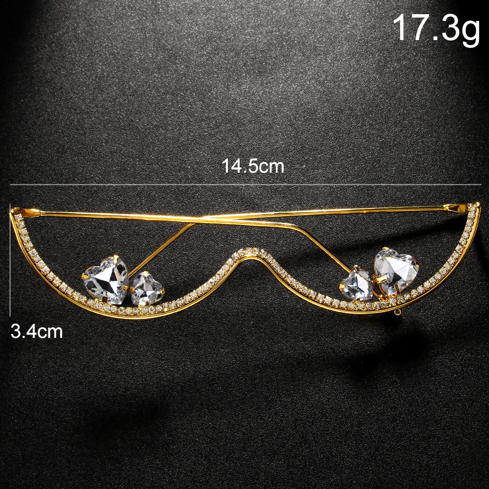 Party Occasion Rhinestone Material 1 Piece Glam Novelty Heart Shape Rhinestone Women's Glasses