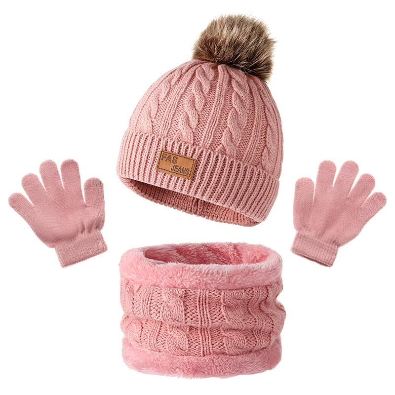 Европейские и американские трансграничные детские вязаные шапочки шарфы перчатки из трех частей