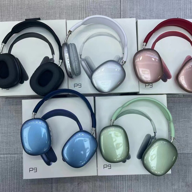 Cross-Border 2025 New Model Over-Ear Bluetooth Headset P9 Pro Max Gaming Compatible with Apple Earphones with Heavy Bass