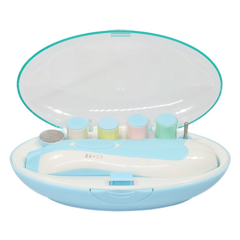 6 tijeras de cabeza de repuesto uñas no duele la carne de bajo ruido de almacenamiento de luz LED portátil infantil manicura eléctrica amoladora de uñas