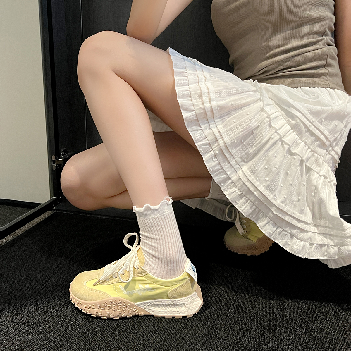 Versión de cuero de vaca ~ zapatos de ballet de cuero auténtico zapatos deportivos casuales transpirables de mujer zapatos de altura de suela pequeña