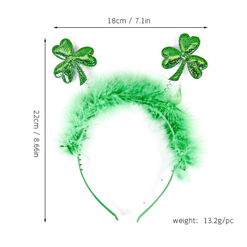 Día de San Patricio tema trébol tocado de cabeza irlandés fiesta de cerveza gafas decorativas de trébol