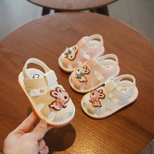 一件代发宝宝包头凉鞋2023春夏女童0-2岁婴幼儿女宝宝学步叫叫鞋