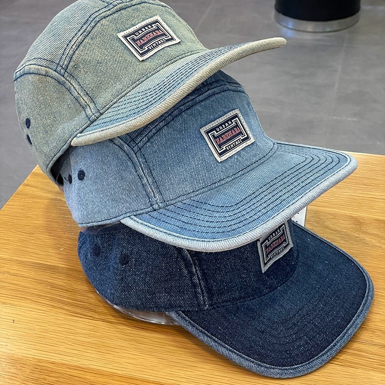 Vintage Baseballkappen aus Denim mit flachem Schirm für Herren und Damen, Harajuku Snapback Cap, modische Streetwear, 5-Panel-Skateboard-Mütze, Casquette, Gorra – Detail 6