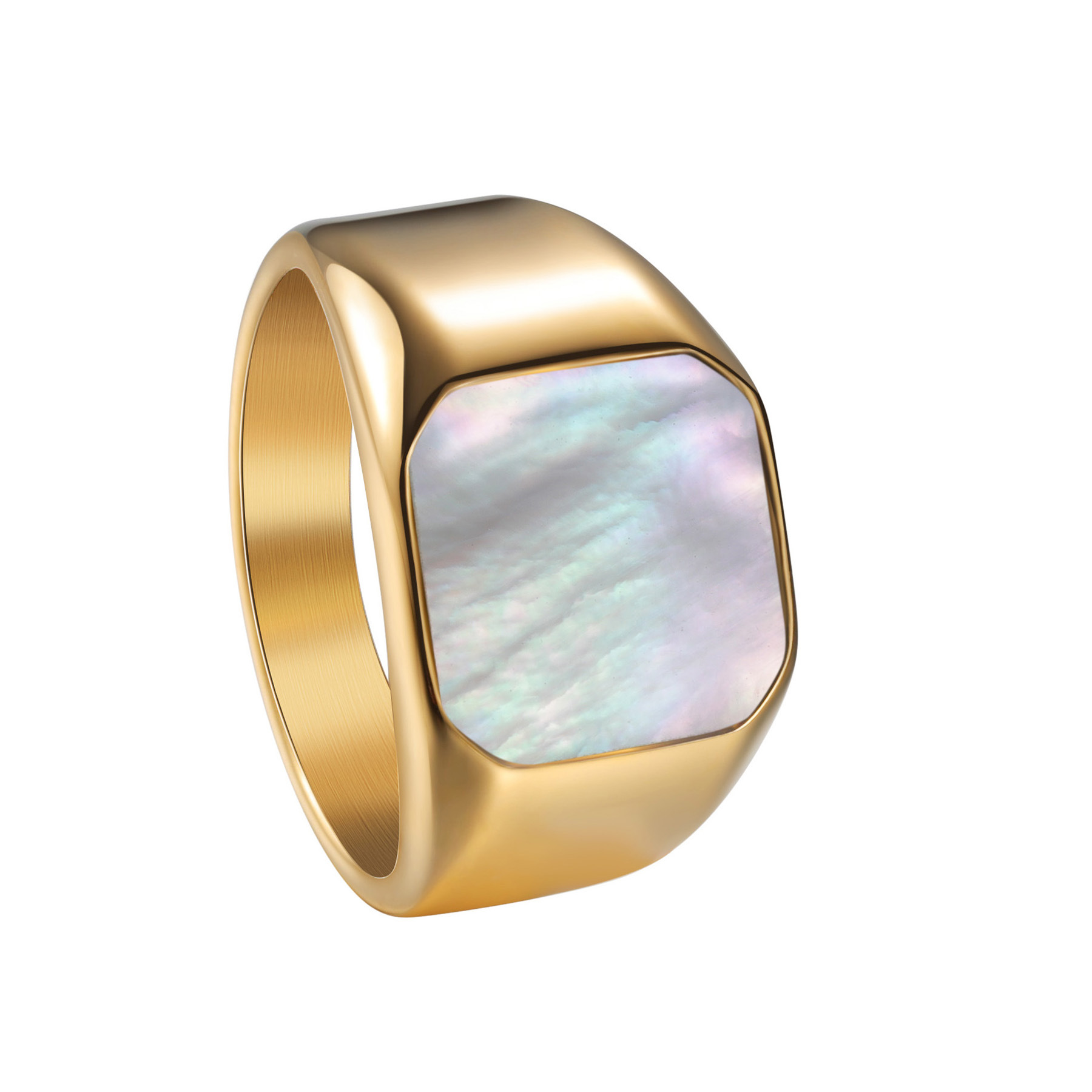 Men's Gender Hip-Hop Vintage Style Solid Color Titanium Steel Plating Men's Rings Men Signet Rings