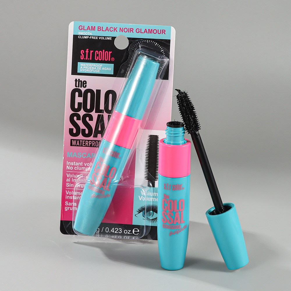 s.f.r color transfronterizo exclusivo venta en caliente fibra larga rollo de rímel denso duradero impermeable no seco máscara negra