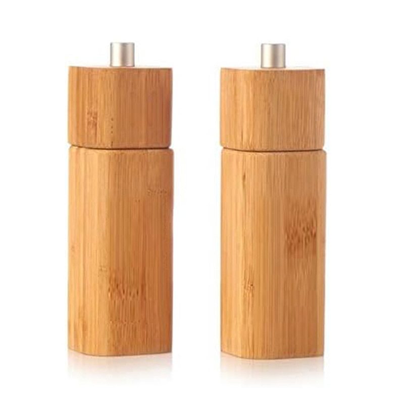 Plaza de molino de pimienta de bambú molinillo de pimienta manual de sal de mar molinillo de pimienta barbacoa herramienta de barbacoa