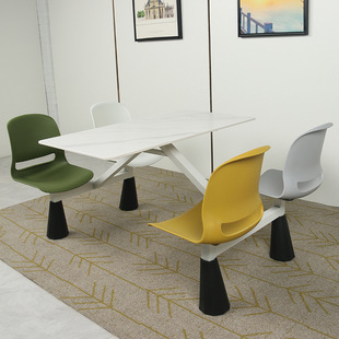 Four-person conjoined dining table fast food table and chair conjoined combination school canteen staff canteen high-speed service area restaurant