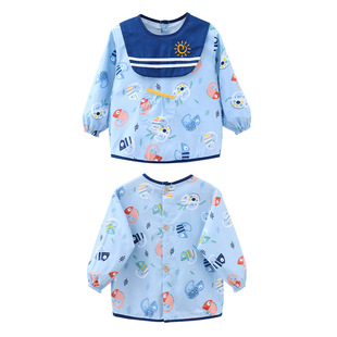 Children's overalls waterproof anti-dirty long sleeve anti-dressing baby eating painting apron baby bib soft overalls