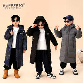厂家直销长款过膝亲子装童装羽绒服韩版冬季保暖男童女童羽绒服