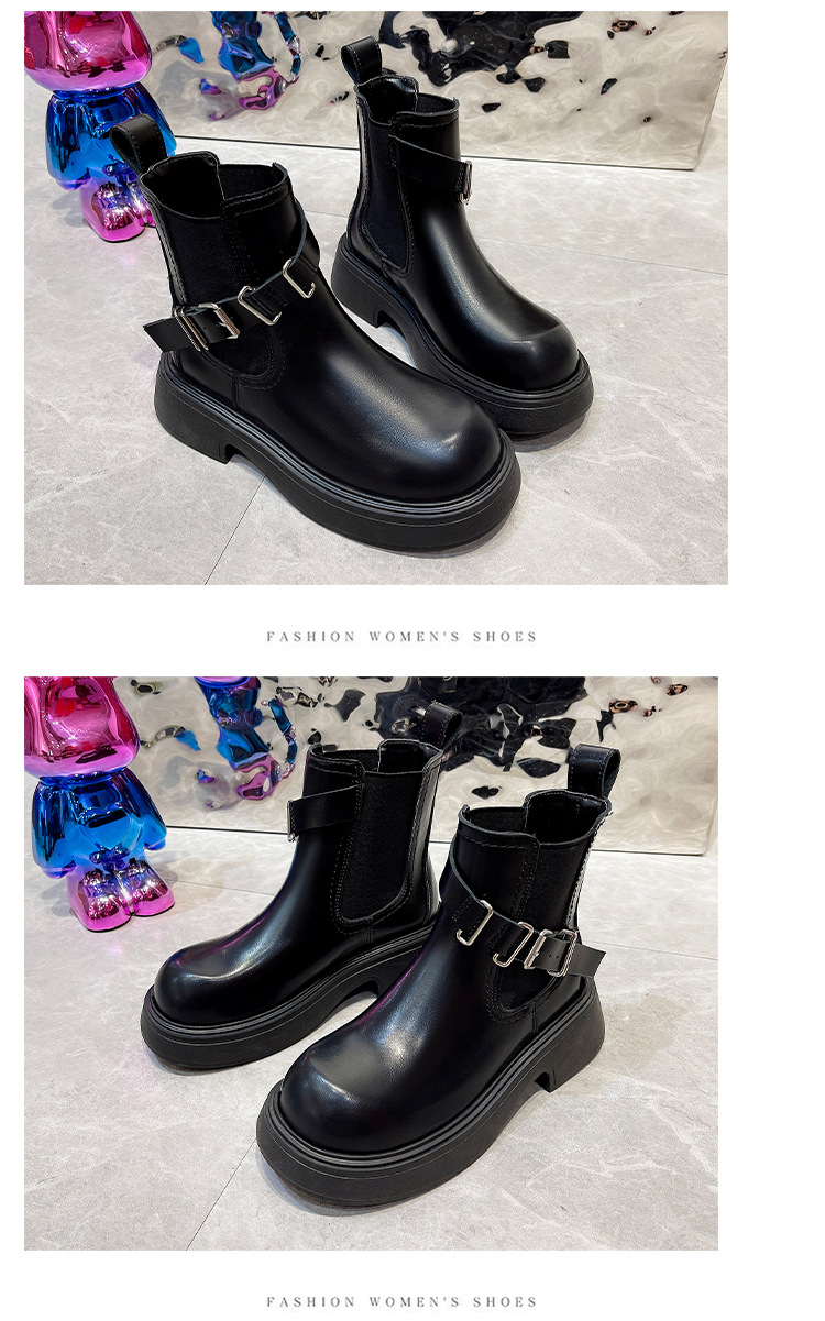 Fashionable Women's Ankle Boots British Style Retro Martin Boots_voghion.com
