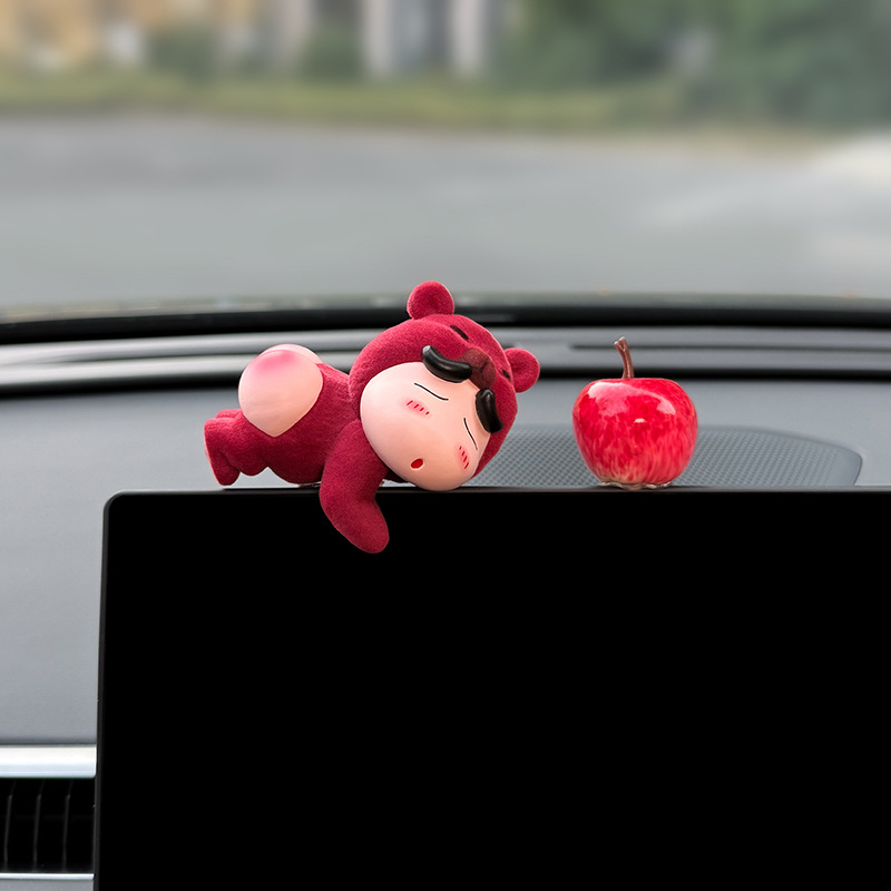 New Car Screen Ornaments, Flocked Shin-Chan Interior Decorations, Car Dashboard Screen Christmas Decorations, Cute for Girls
