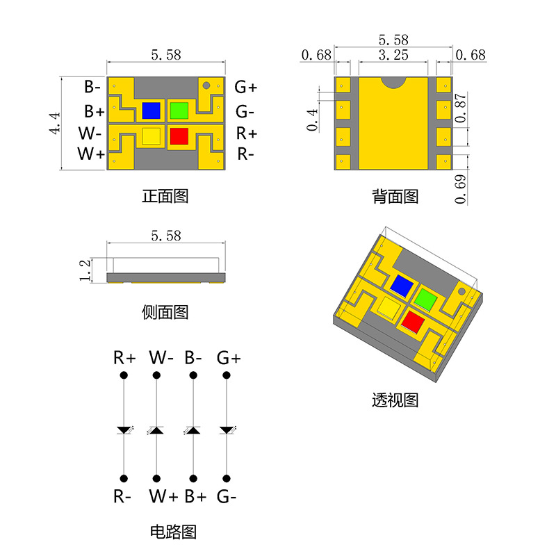 5060ɫrgbw20w̨ƾ۵5060RGBWĺһled