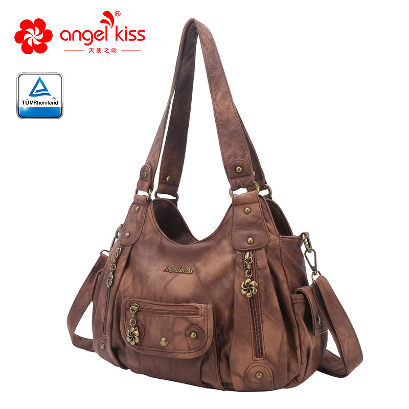 Amazon nuevo multi-funcional bolso de las mujeres multi-color tie-dyed pu casual hombro bolsa de mensajero al por mayor