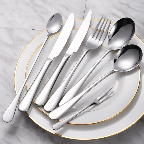 Stainless steel thickened western food tableware 081 series hotel steak knife, fork, spoon, serving spoon, children's spoon, eating spoon