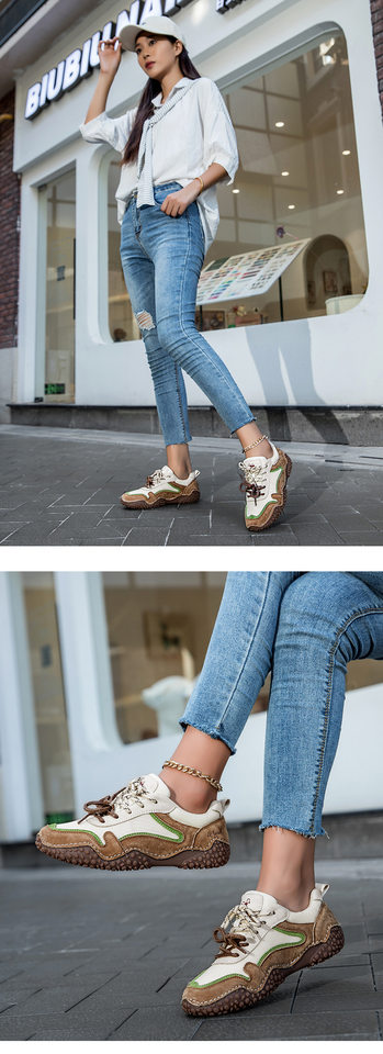 Giày thể thao unisex cỡ lớn da thật mũi tròn, giày sneaker dã ngoại thường ngày — 6885 màu cát, 6885 màu nâu, 6885 màu đỏ rượu, 6886 màu cát chi tiết 25