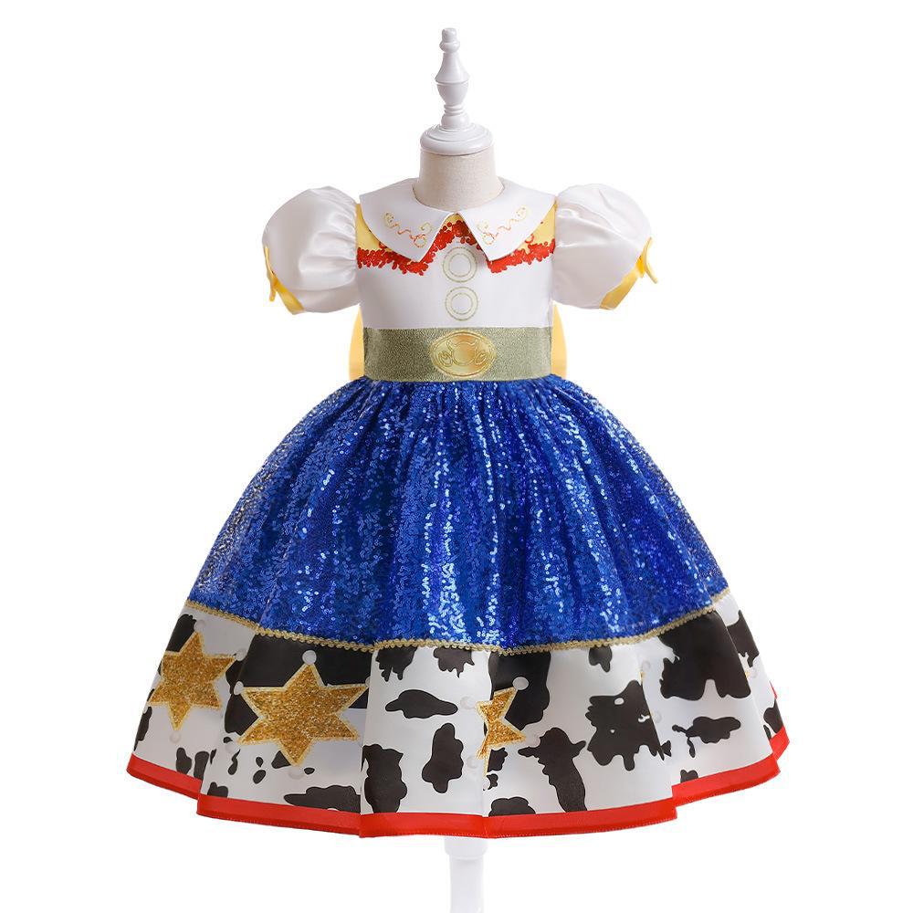 Nuevos productos de niñas vestidos de costura, juguetes, trise, vestidos de cosplay, vestidos de color contrastante para niños