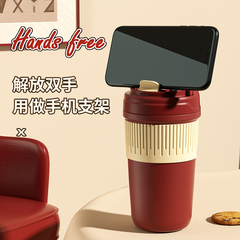 caka保温カップ ポータブル ダブルドリンク 保温保冷 コーヒーカップ クリスタル磁器保温カップ 316コーヒーカップ 高品質|undefined