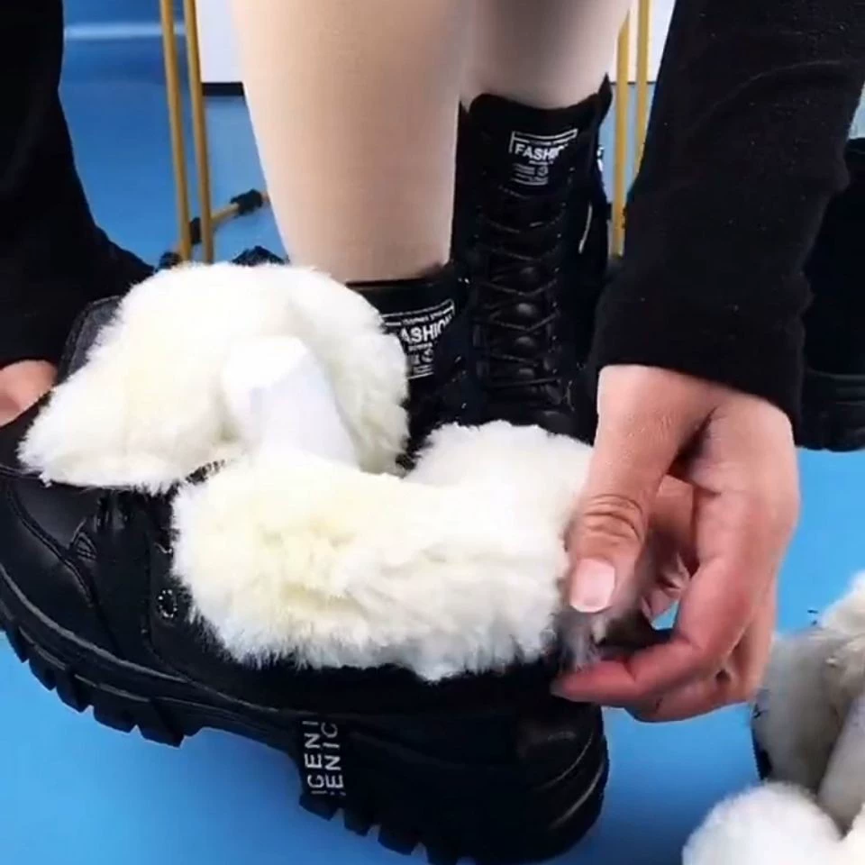 Demi‑season ankle boots, warm plush lining, comfortable plus sizes, imported